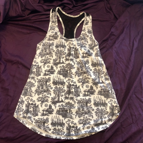 Disney Tops - Haunted Mansion Print Lace Detail Tank